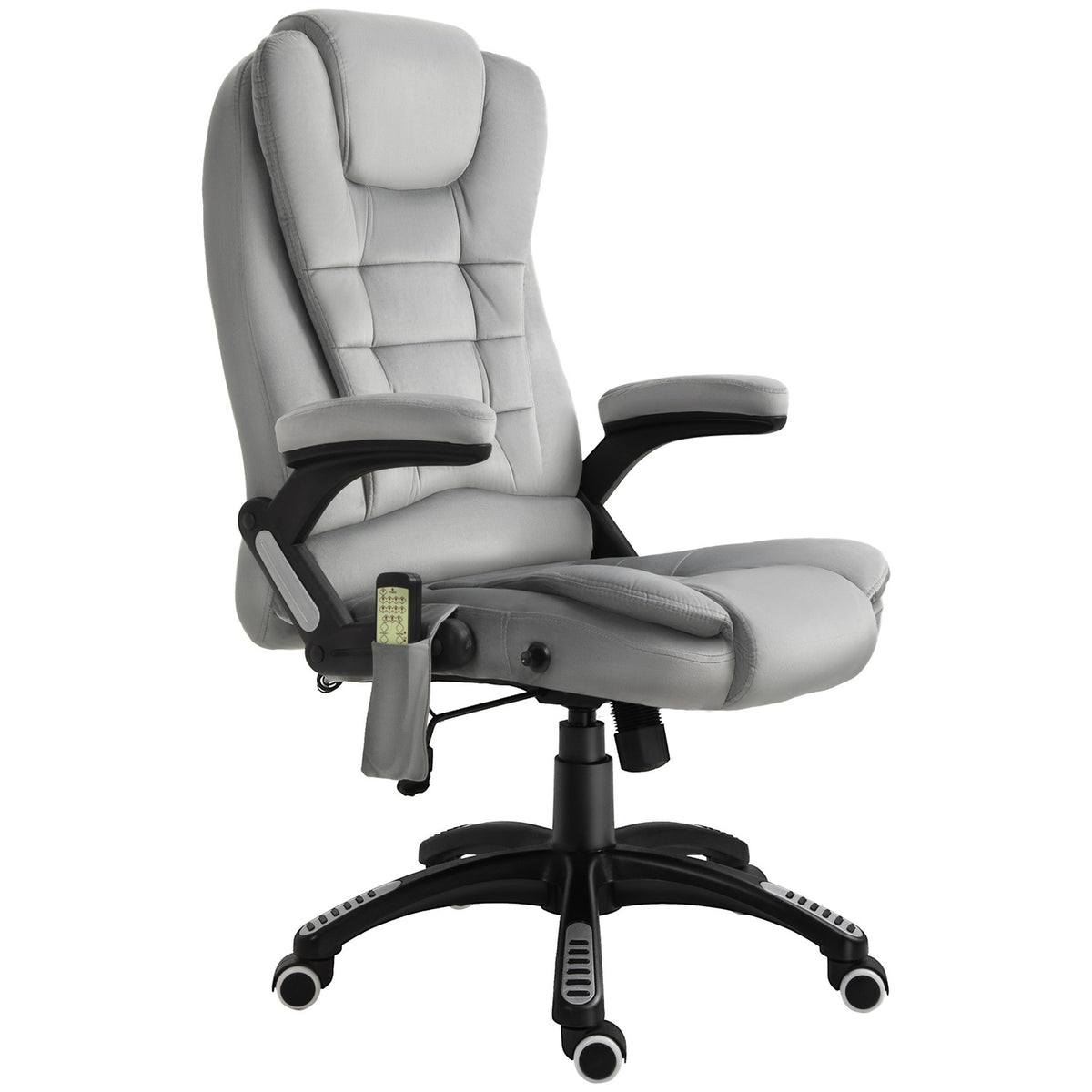 Massage Chair Office Chair, Gaming Chair, Height-Adjustable Executive Chair, Ergonomic, Pu Wheels, Gray, 67X74X107-116 Cm