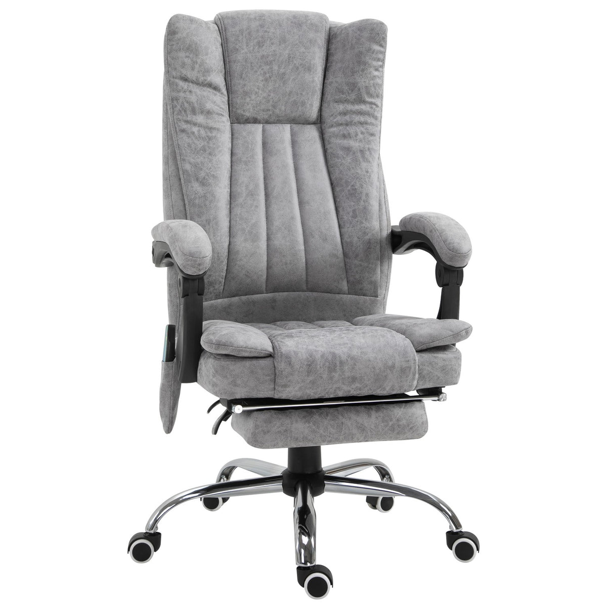 Massage Chair Office Chair Massage Chair Heating Function Reclining Function Massage Function Footrest Thick Padding Gray 62 X 67 X 113-120 Cm