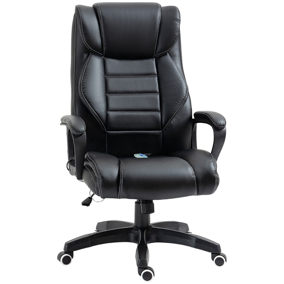 Massage Chair Swivel Chair Height-Adjustable Ergonomic Gaming Chair Computer Chair 6 Vibration Points Linen Feel Adjustable Black