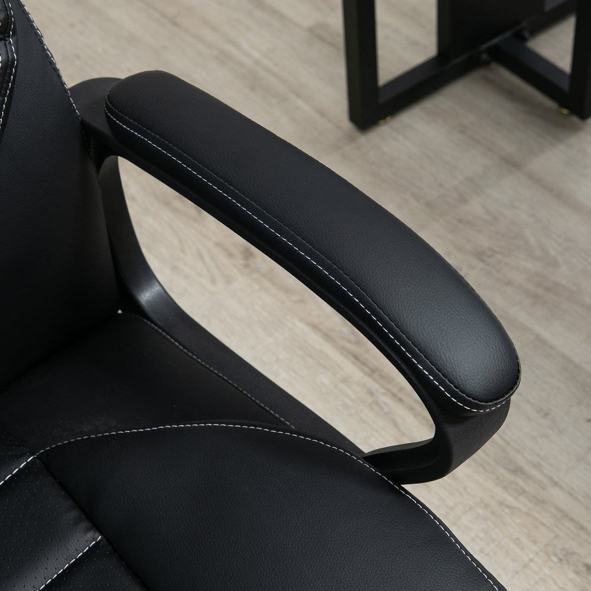 Massage Chair Swivel Chair Height-Adjustable Ergonomic Gaming Chair Computer Chair 6 Vibration Points Linen Feel Adjustable Black