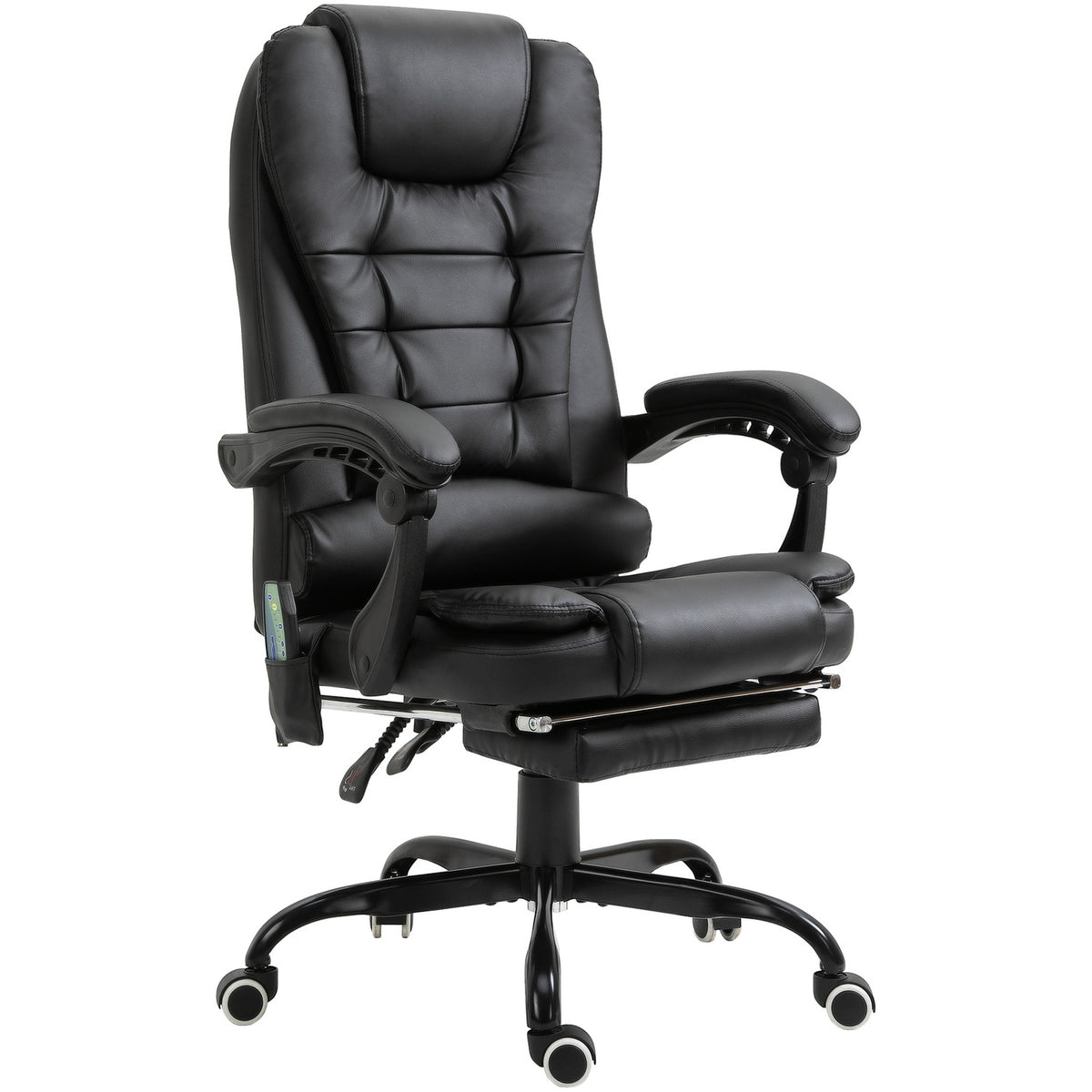 Massage Chair With 7 Points Executive Chair Height-Adjustable Swivel Chair With Integrated Footrest Lower Back Cushion 67 X 79 X 111-121 Cm