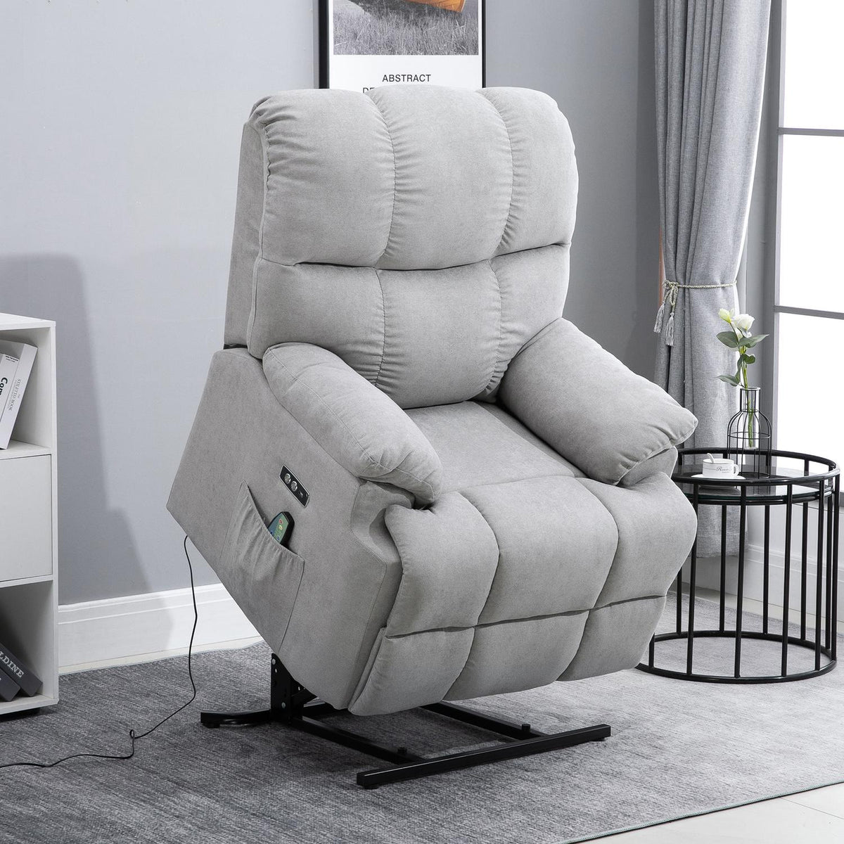 Massage Chair With Stand-Up Aid Tv Chair, Adjustable, Vibration Massage, Usb Interface, Remote Control