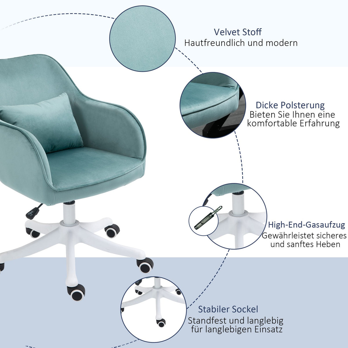 Massage Office Chair Desk Chair With Vibration Function, Usb, Lumbar Cushion, Armrests, 78-86Cm