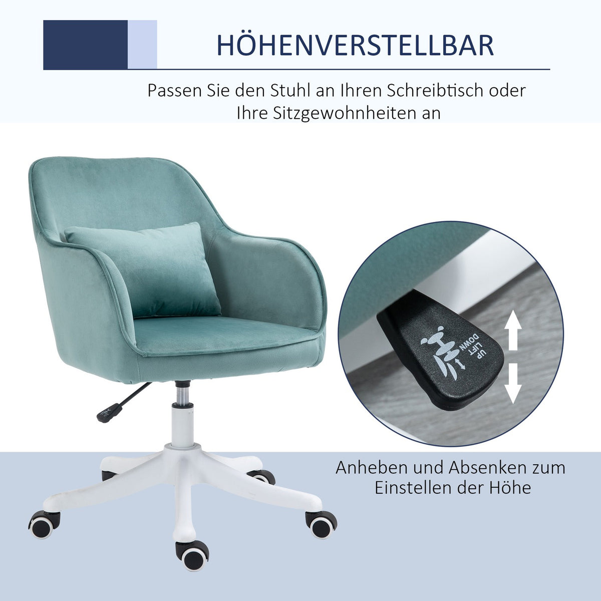 Massage Office Chair Desk Chair With Vibration Function, Usb, Lumbar Cushion, Armrests, 78-86Cm