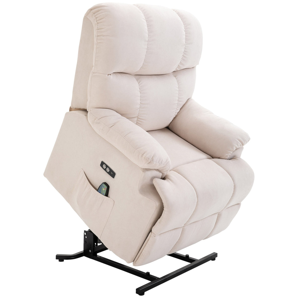 Massage chair stand-up aid relaxation chair with heat function, adjustable, USB remote control, short plush for relaxed sitting
