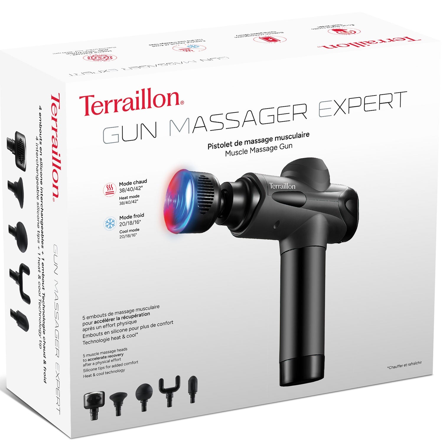 Massage gun Expert Heat&Cold 4 accessories + 1 hot/cold