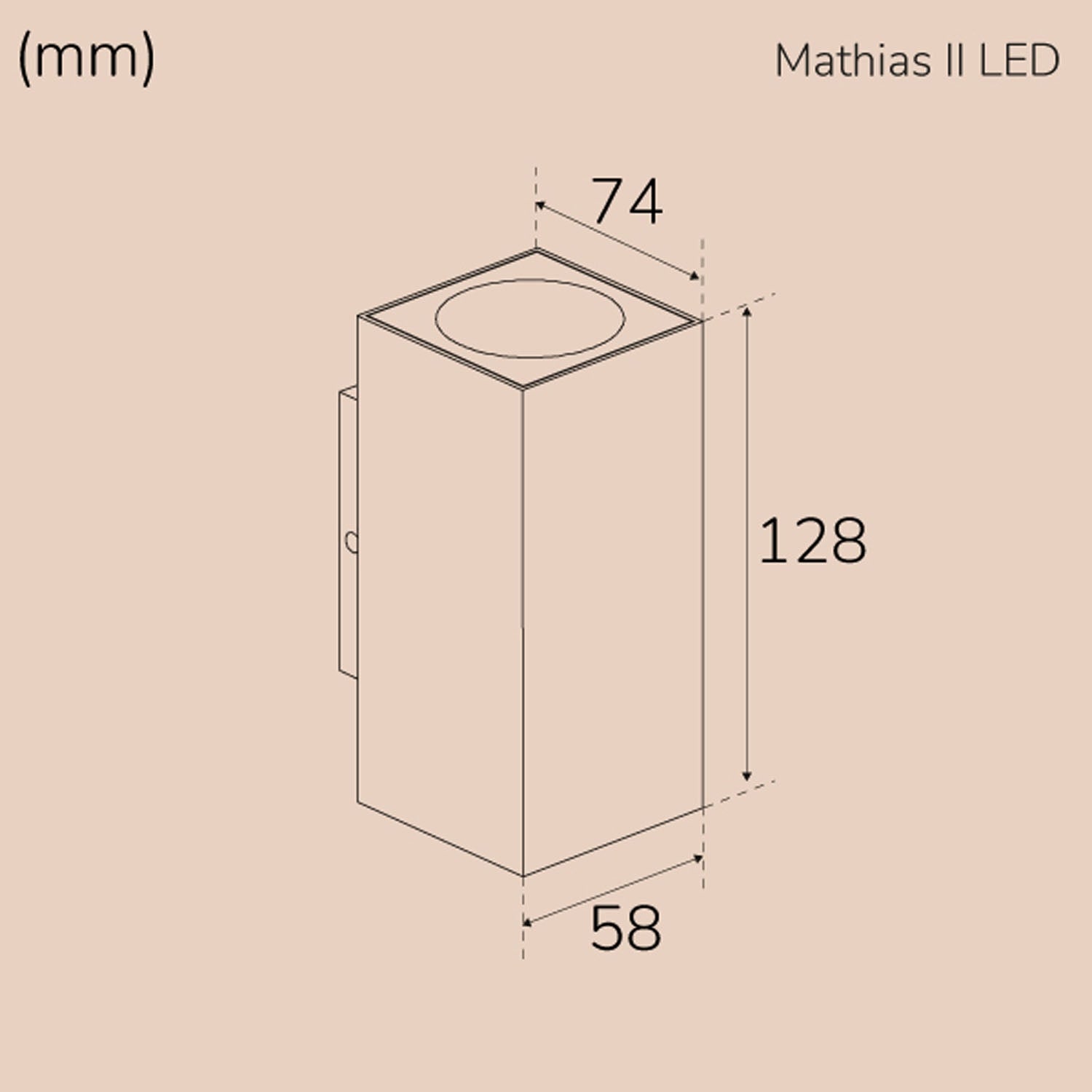 Mathias II Wall light LED IP65 3000K 6W 520lm White
