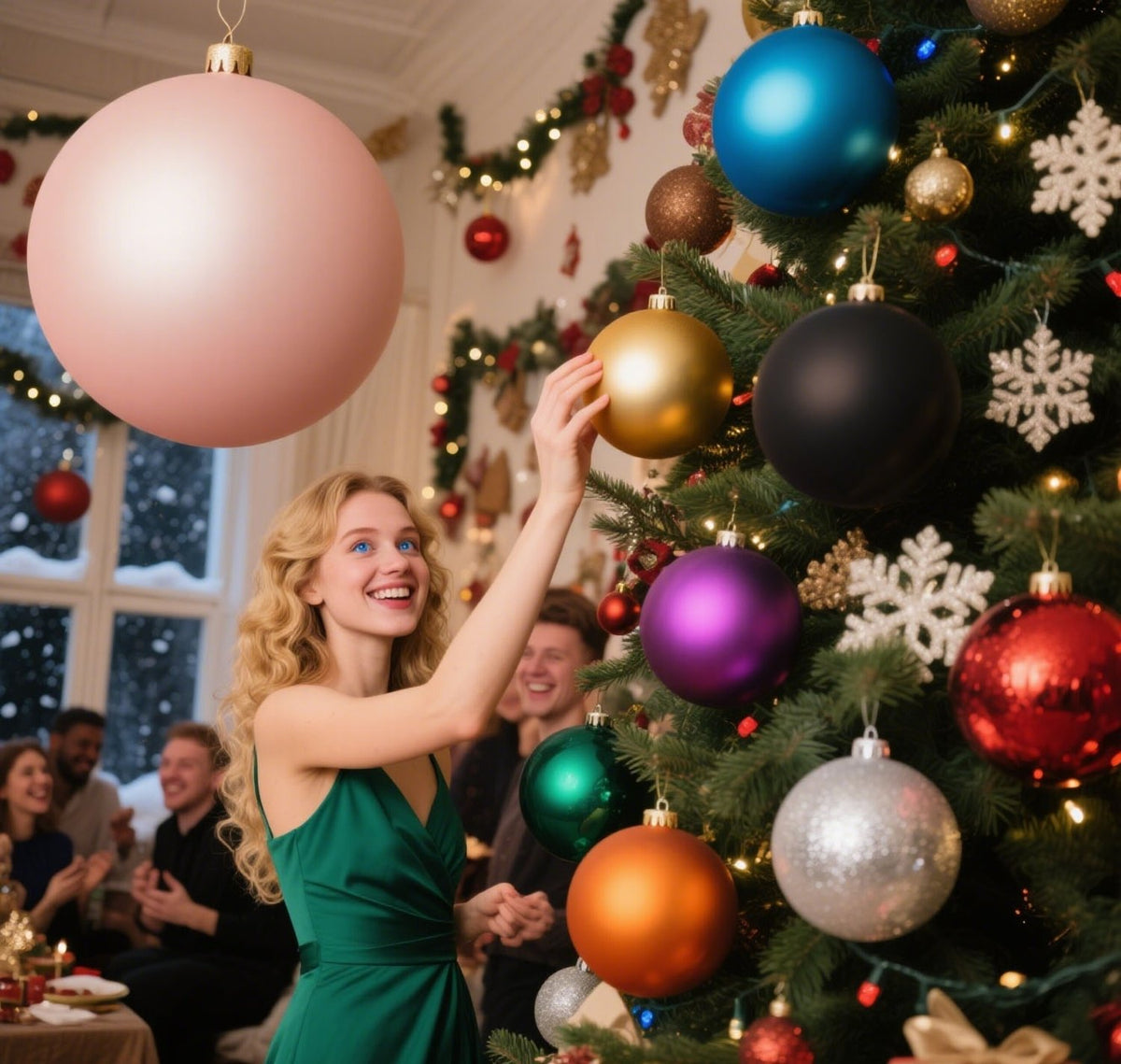 Matte Christmas Baubles Set, 50 Pieces