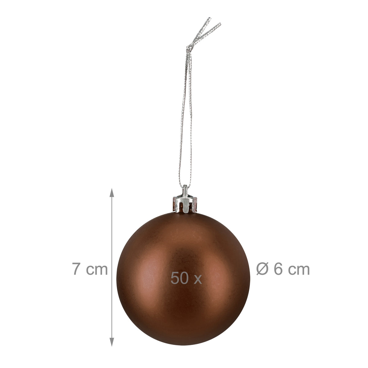 Matte Christmas Baubles Set, 50 Pieces