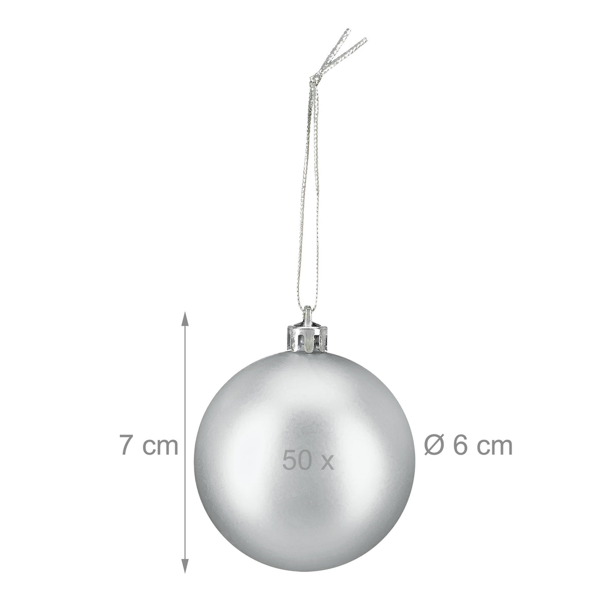 Matte Christmas Tree Baubles Set, 50 Pieces