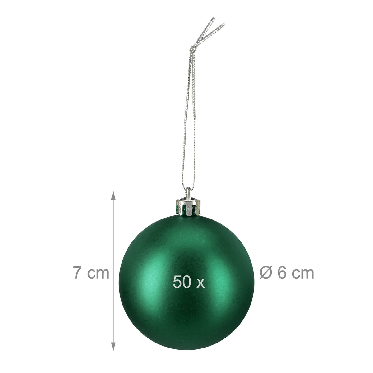 Matte Christmas Tree Baubles Set, 50 Pieces