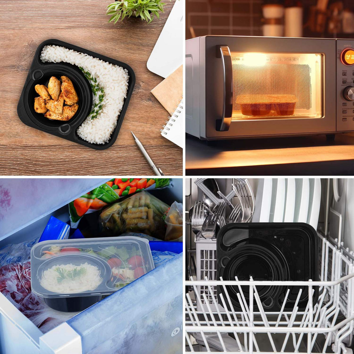 Meal preparation boxes 24 pcs. 2 compartments
