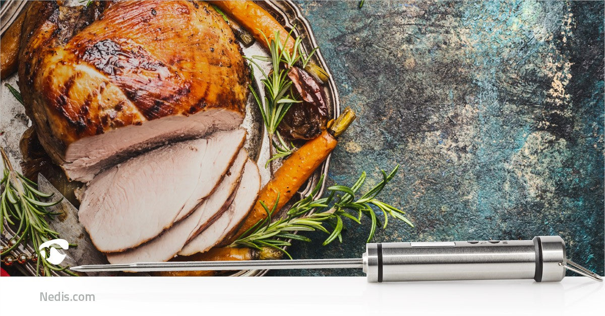 Meat thermometer | LCD Screen | 0 - 200 °C | Silver