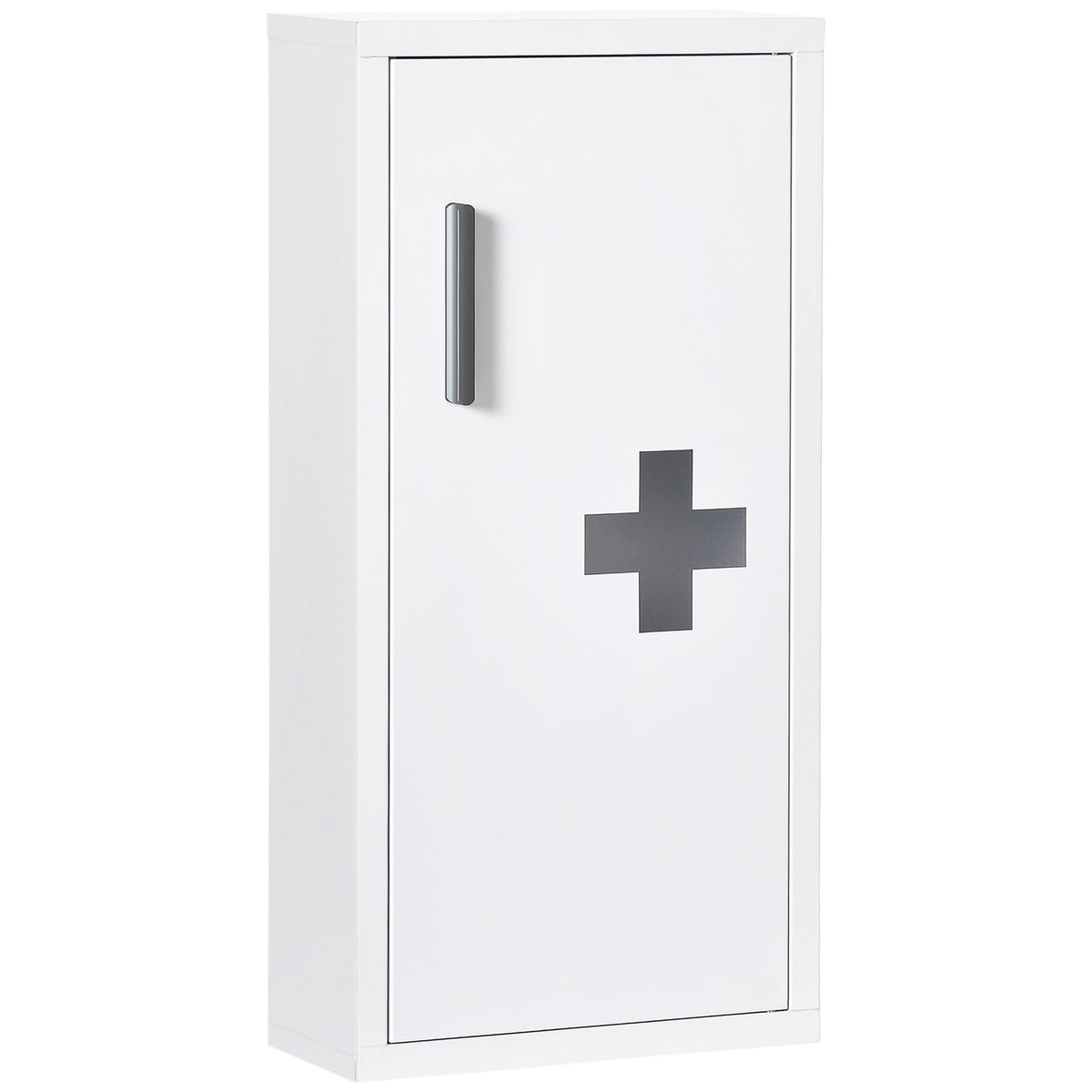 Medicine Cabinet First Aid Cabinet In White With 3 Inner Compartments & Magnetic Closure, For Medication, 40X15X53.5 Cm