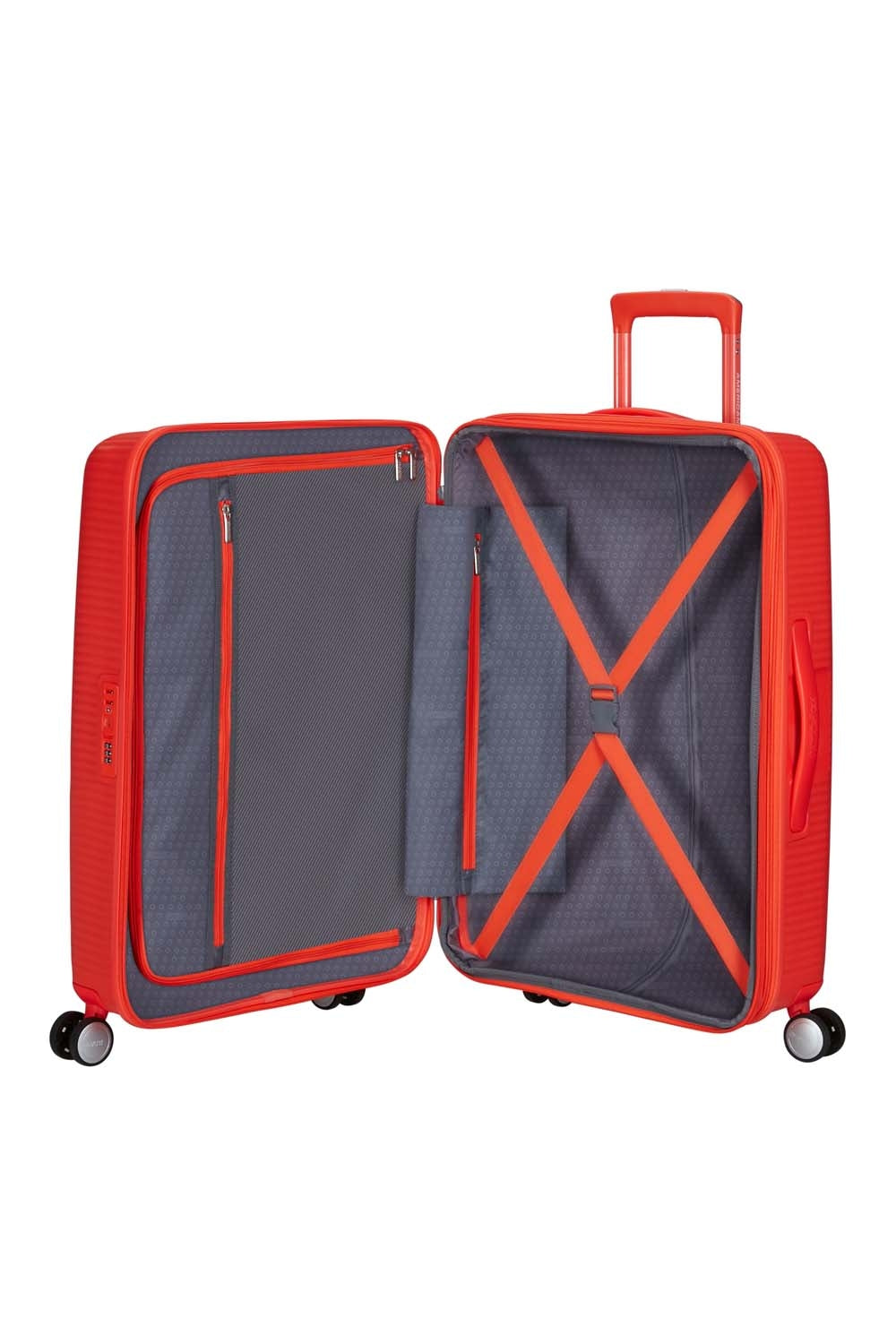 Medium Neon Orange Suitcase, Soundbox 67 cm