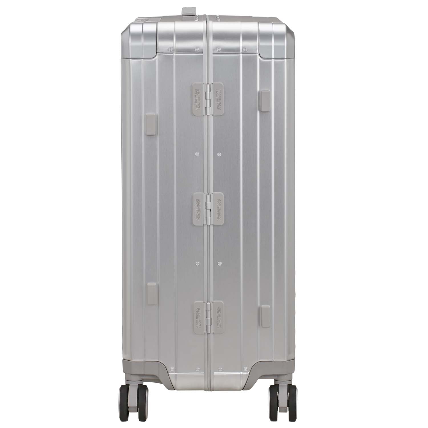 Medium Silver Aluminum Suitcase, 68 cm, 4 Wheels, TSA Lock