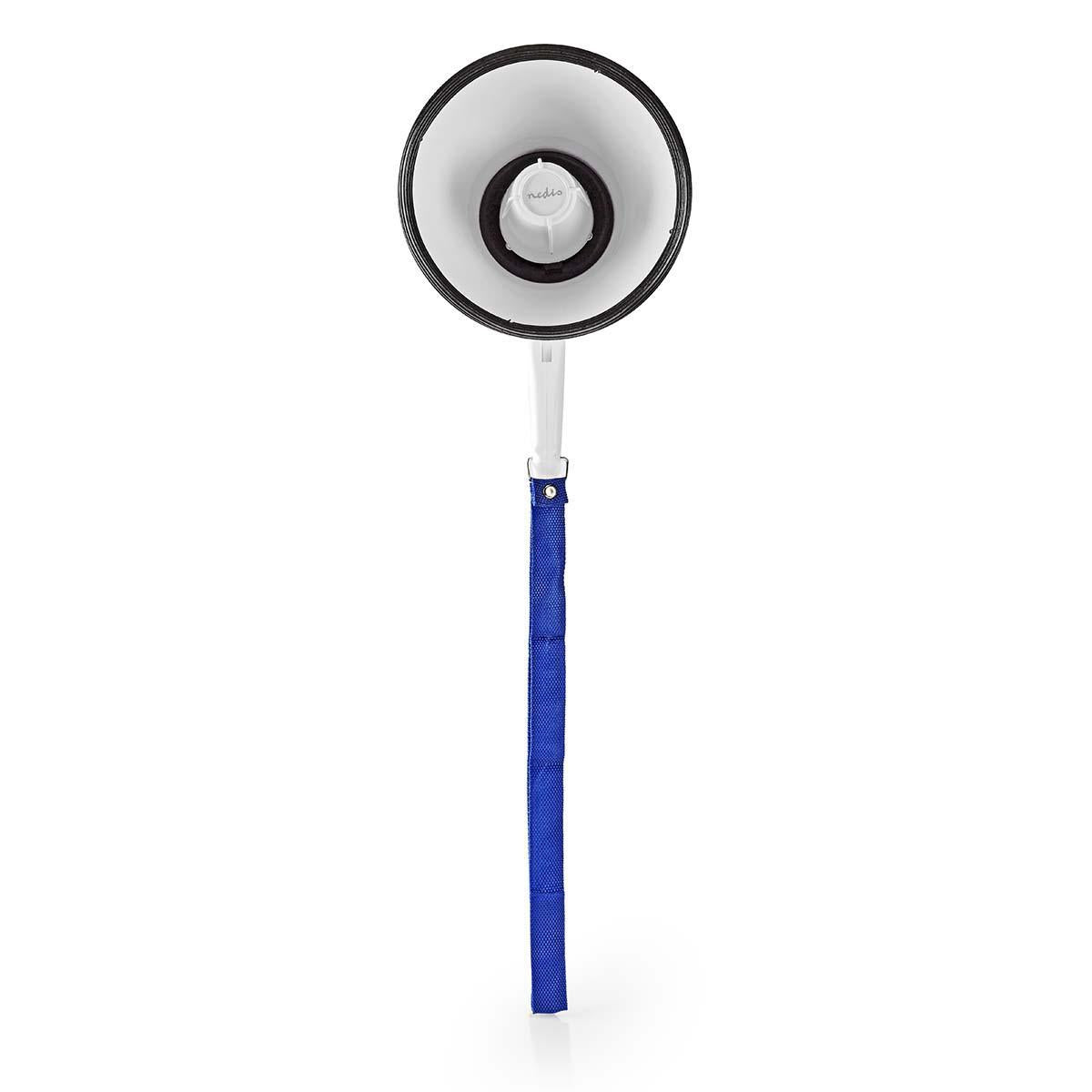 Megaphone | Maximum range: 250 m | Maximum volume control: 115 dB | Built-in microphone | Built-in siren | Recording function | Blue / White