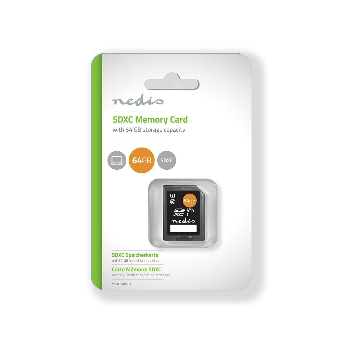 Memory Card | SDXC | 64 GB | Write speed: 80 MB/s | Read speed: 45 MB/s | UHS-I