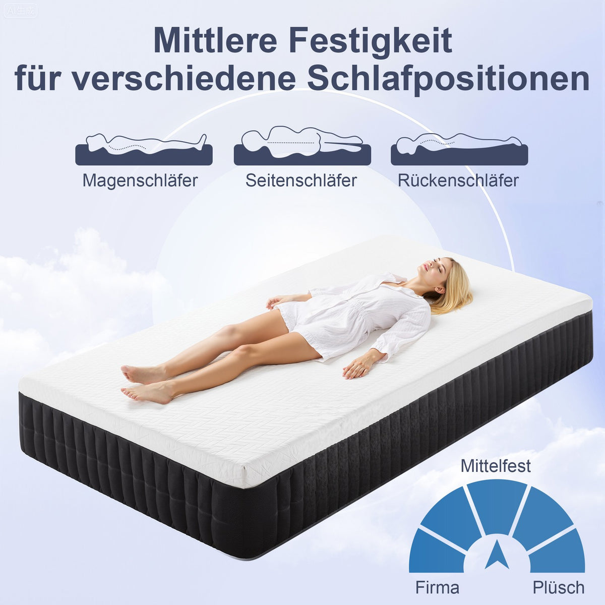 Memory Foam Mattress, 7-Zone Support, Pocket Springs