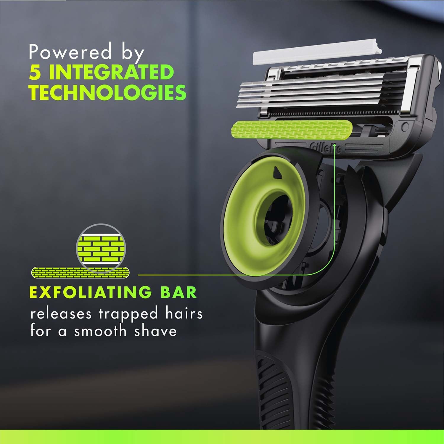 Men's Razor with Exfoliating Bar, 1 Blade + Magnetic Stand