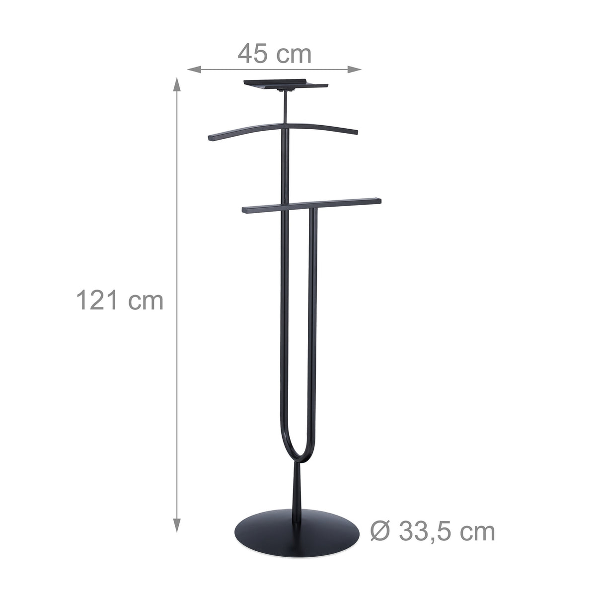 Men's valet set in black with shelf