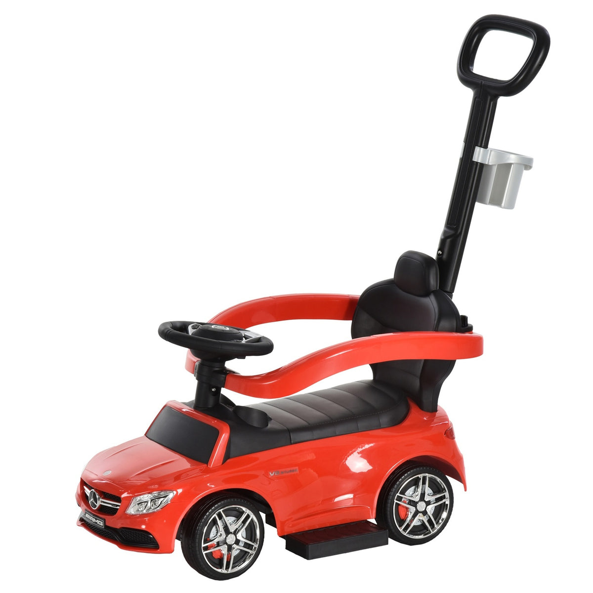 Mercedes Benz Children'S Car Children'S Vehicle Push And Support Bar With Backrest/Protection Bar, Walking Aid For Babies