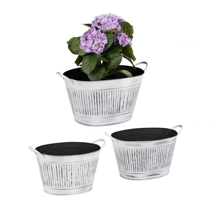 Metal Bathtub Vintage Set of 3