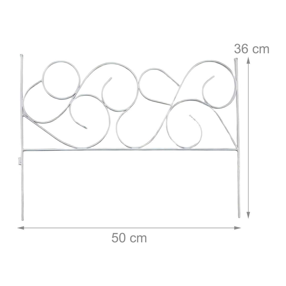 Metal Garden Edging, 8-Piece Art Nouveau Design