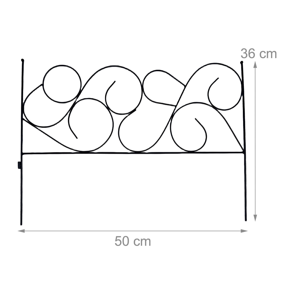 Metal Garden Edging, 8-Piece Art Nouveau Design