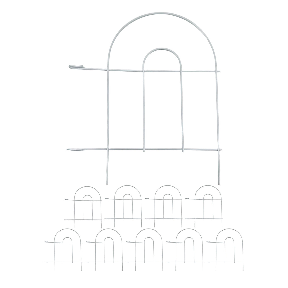 Metal Garden Fence, 10-Piece Classic Arch Design
