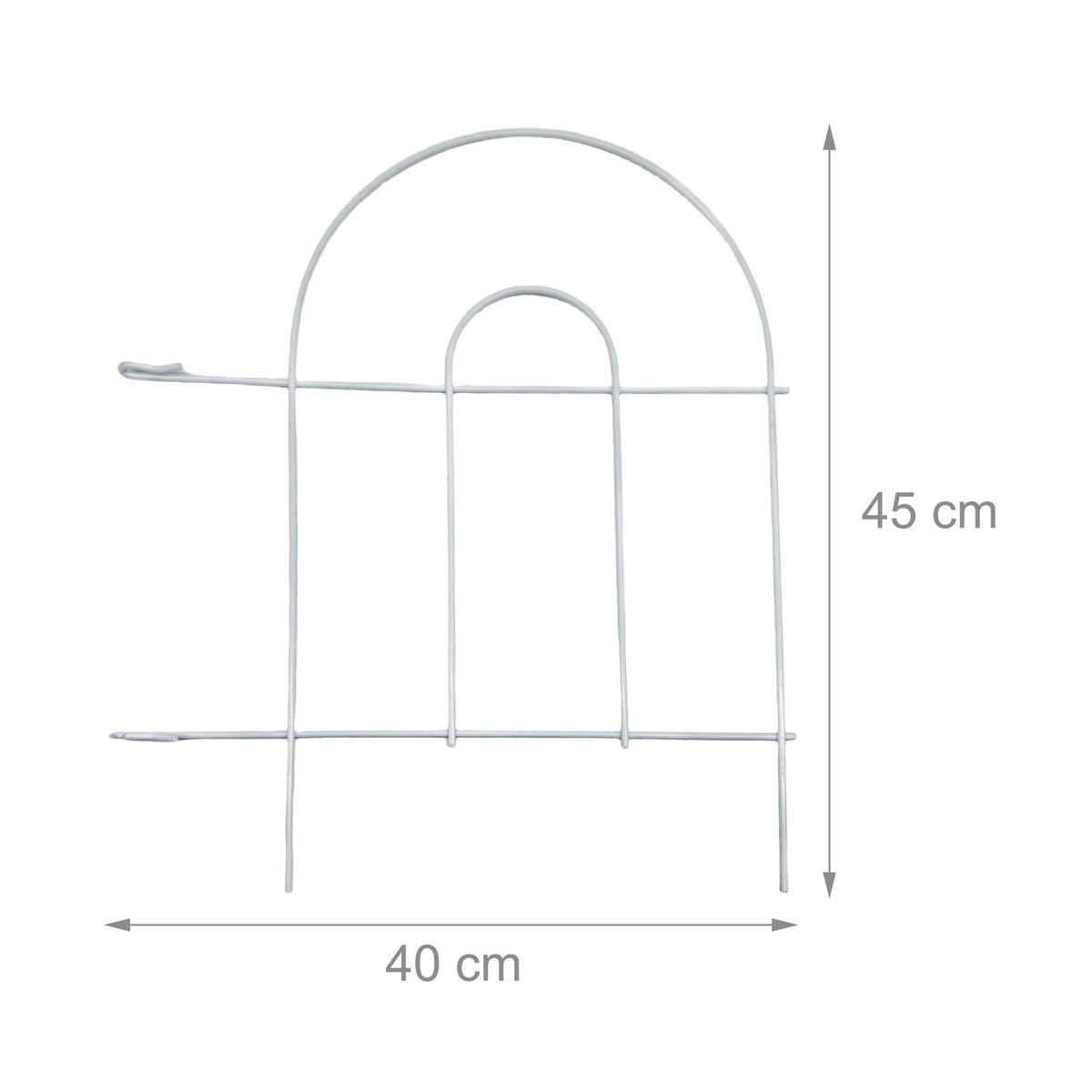 Metal Garden Fence, 10-Piece Classic Arch Design