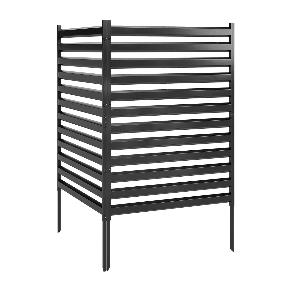 Metal Garden Fence Panels, 91 x 152 cm, Black, 2-Pack