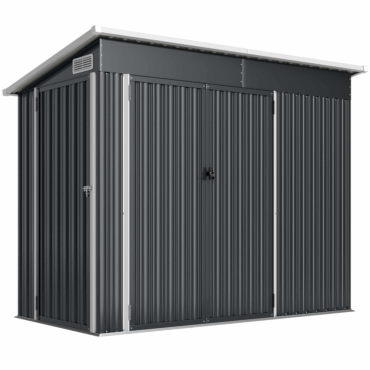 Metal Garden Shed with Double Doors, Lockable, Steel