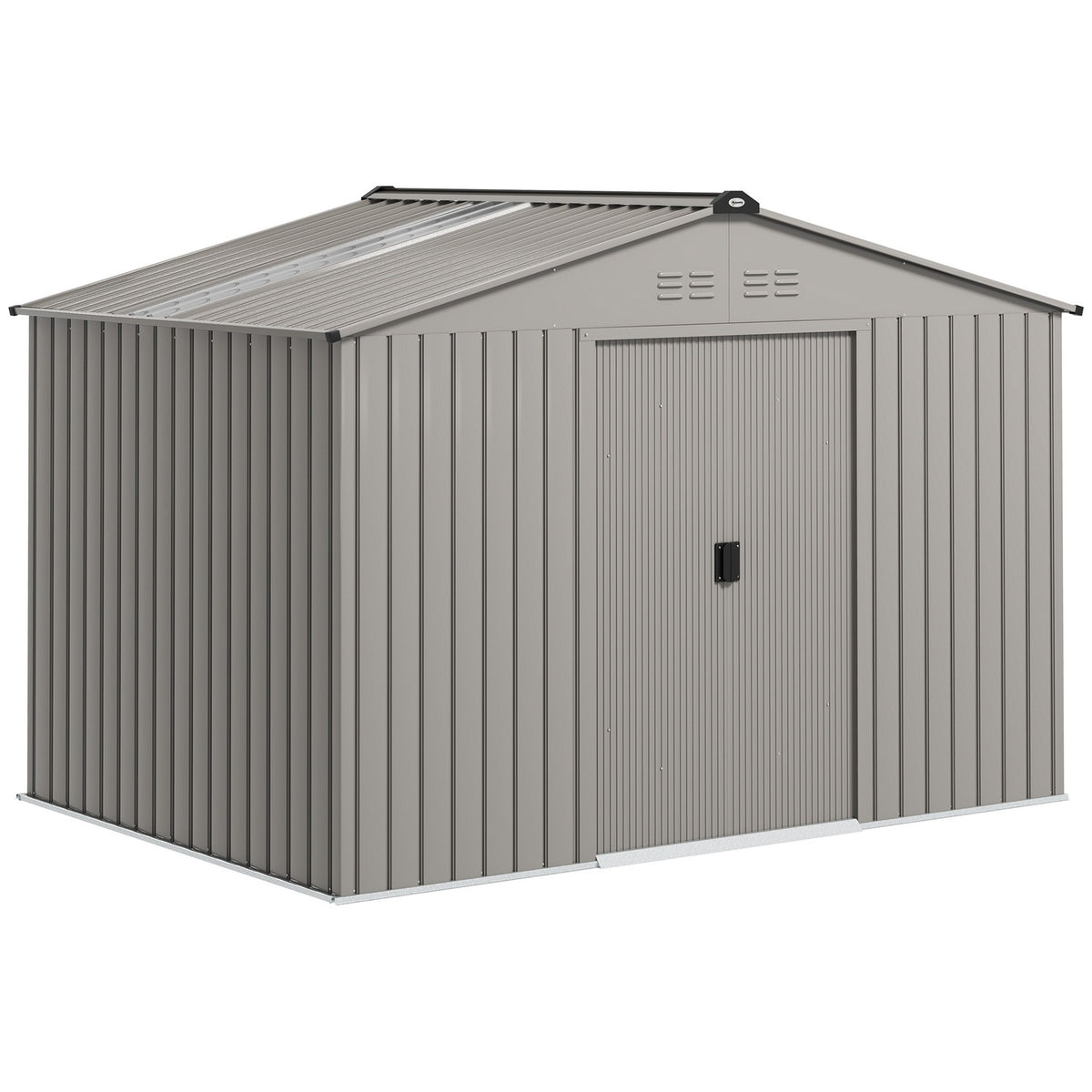Metal Garden Shed with Sliding Doors and Windows