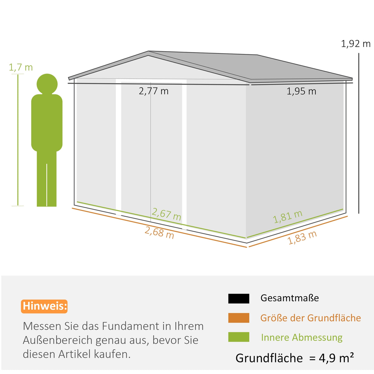 Metal Garden Shed with Sliding Doors and Windows