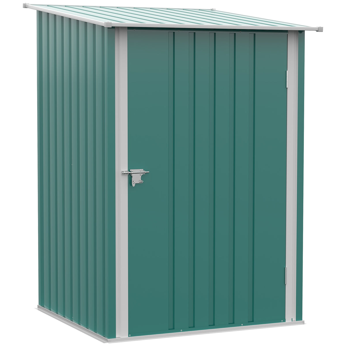 Metal Garden Shed with Sloped Roof, Lockable Door, 100x103x160 cm