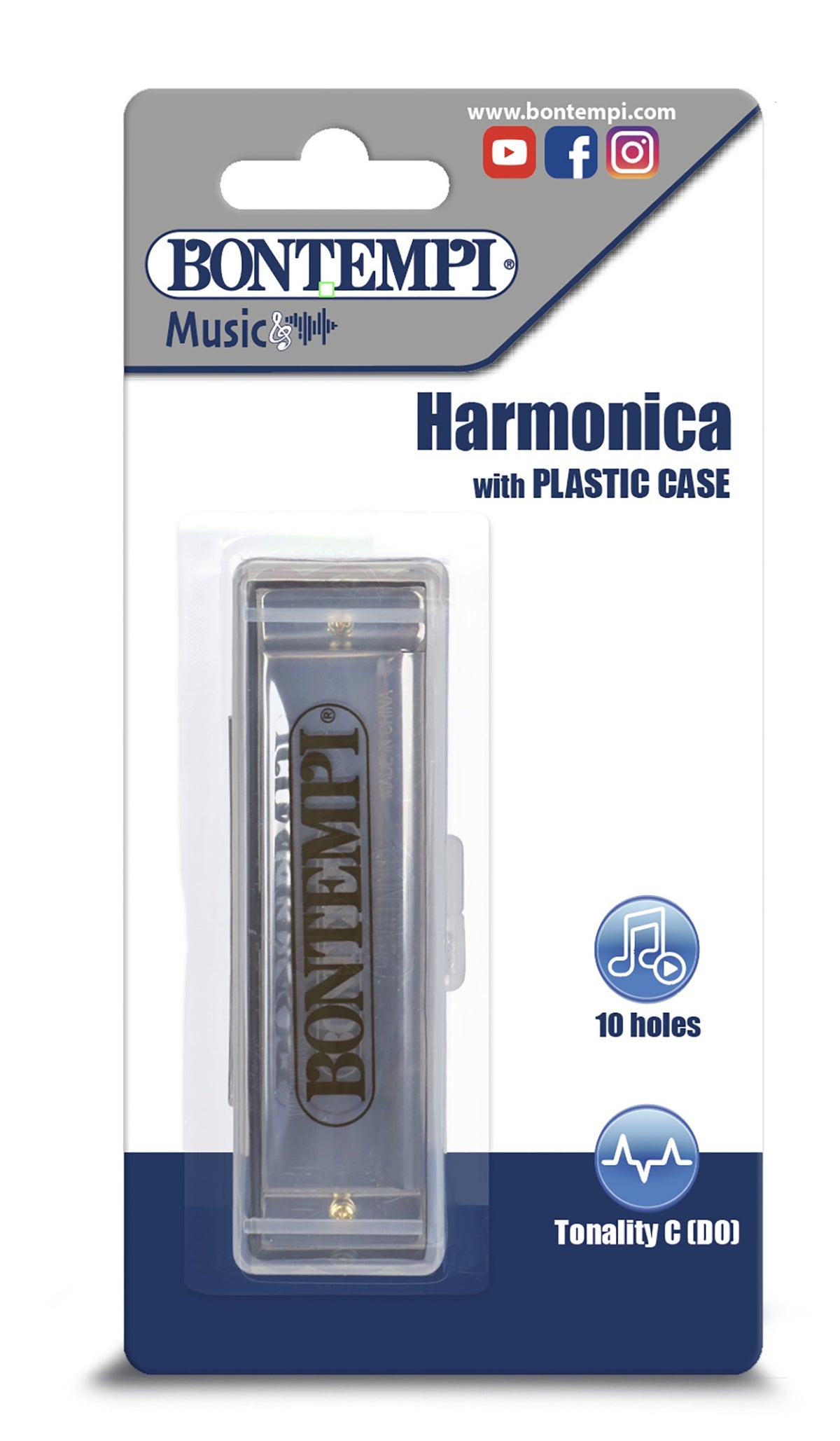 Metal Harmonica with Case – 10 Notes, Compact Size