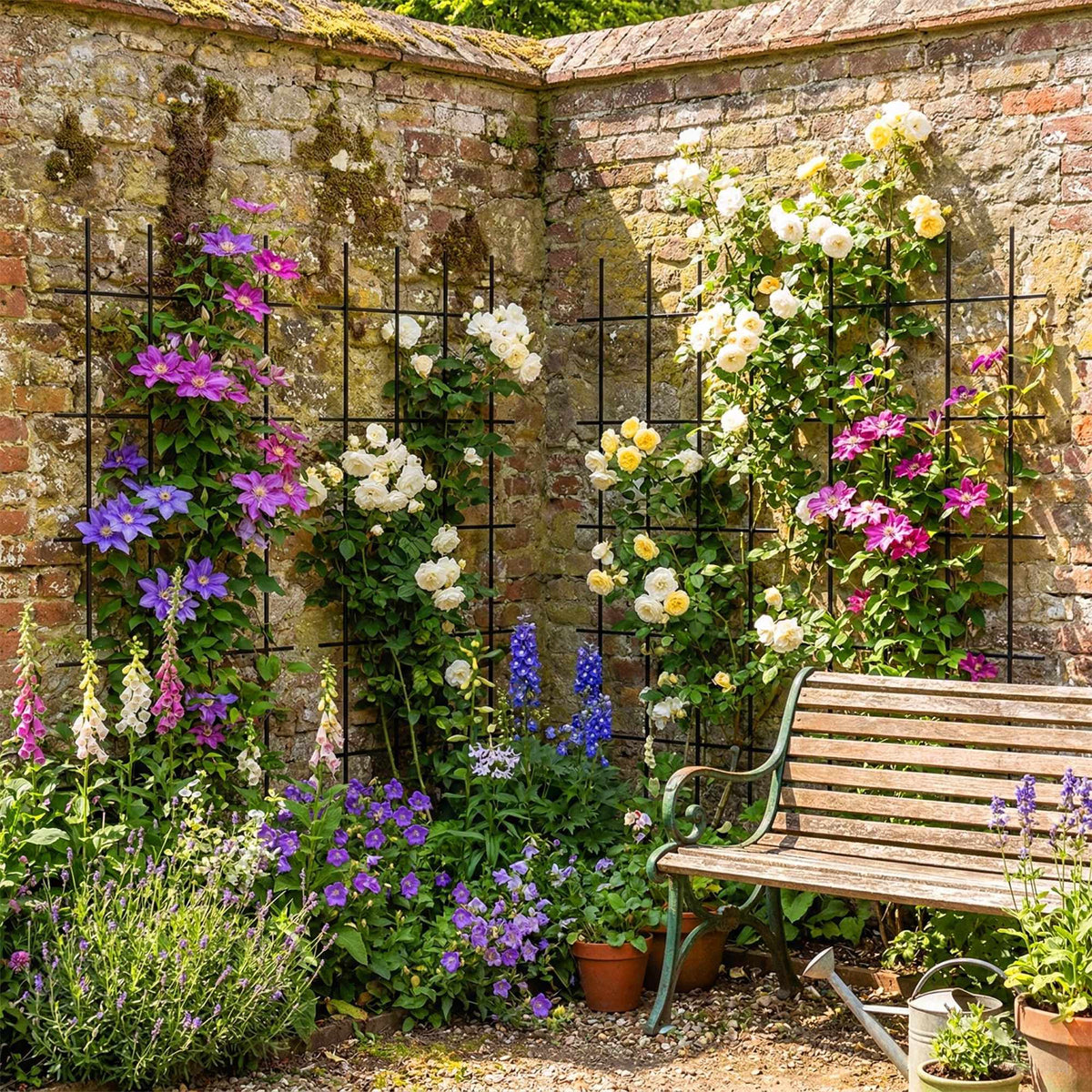 Metal Lattice Rose Trellis Set – Weather-Resistant Support