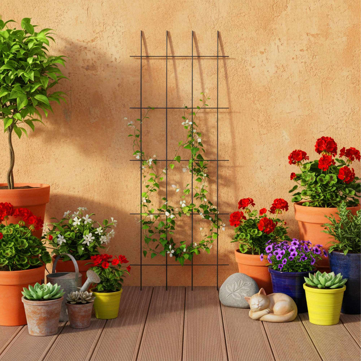 Metal Lattice Rose Trellis Set – Weather-Resistant Support