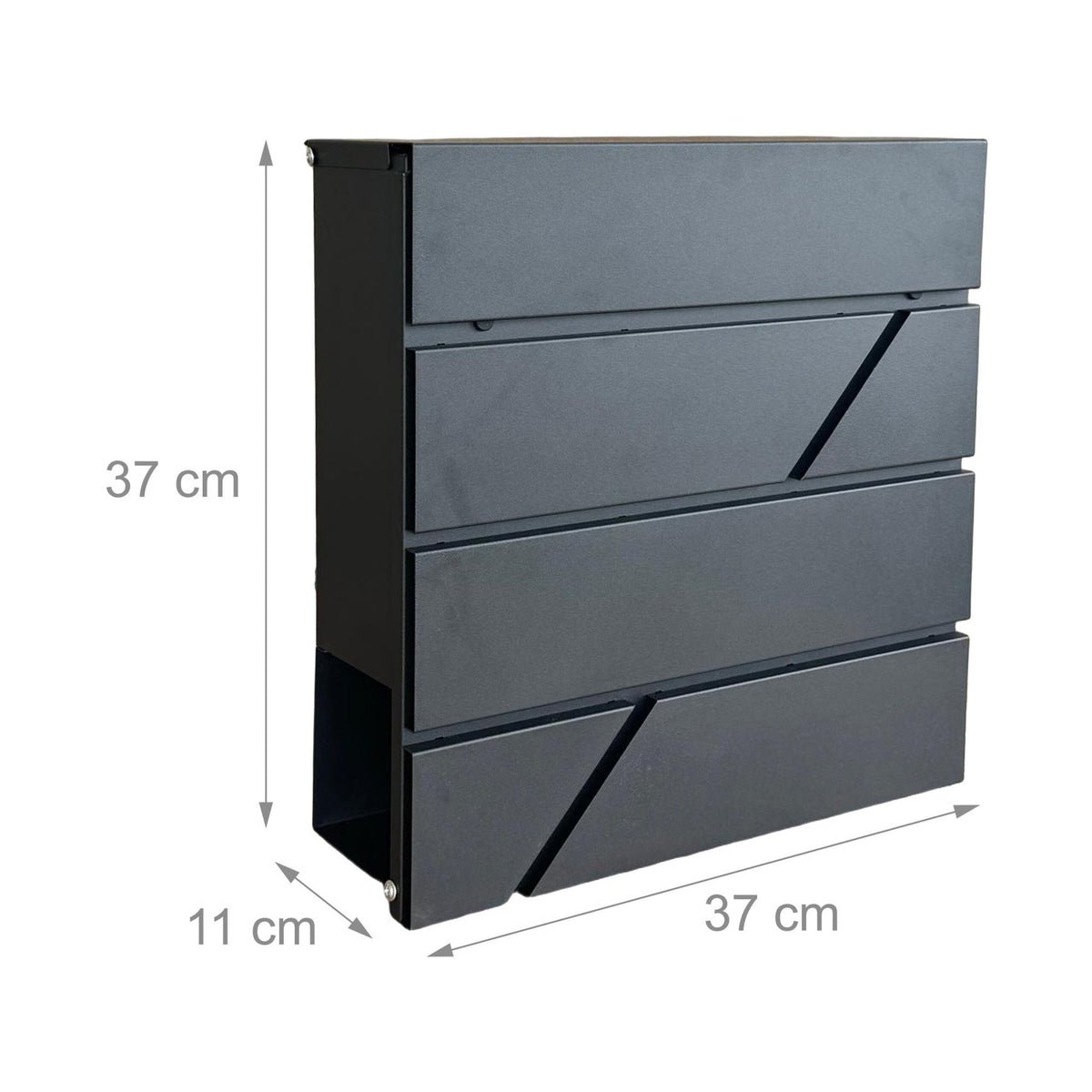 Metal Mailbox with Newspaper Slot and Lock