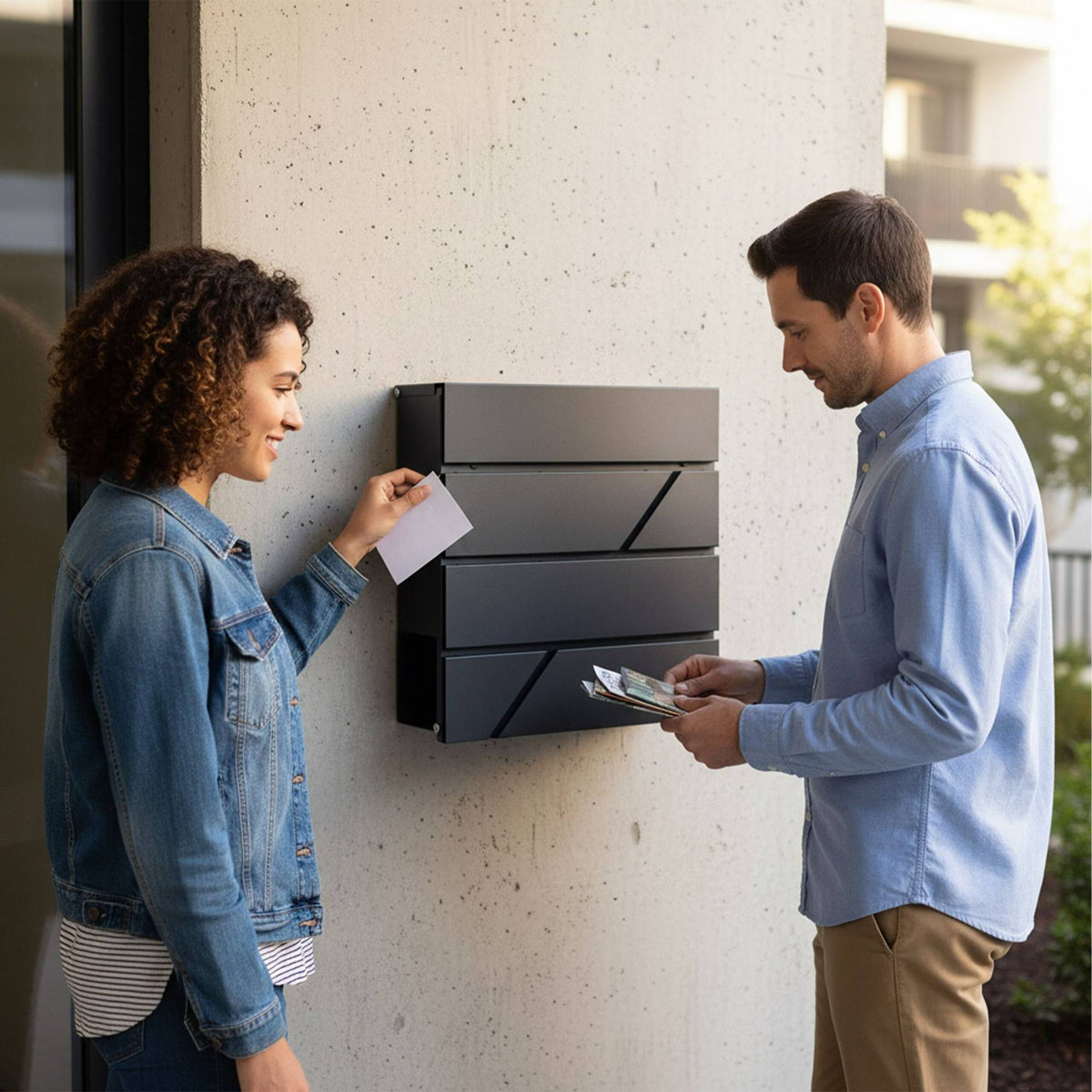 Metal Mailbox with Newspaper Slot and Lock