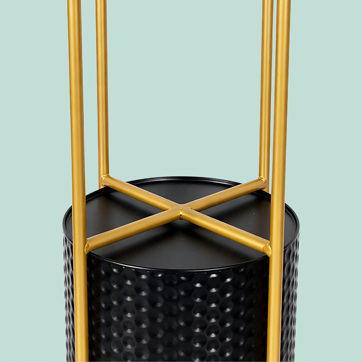 Metal Plant Stands, Set of 2 – Black-Gold Finish