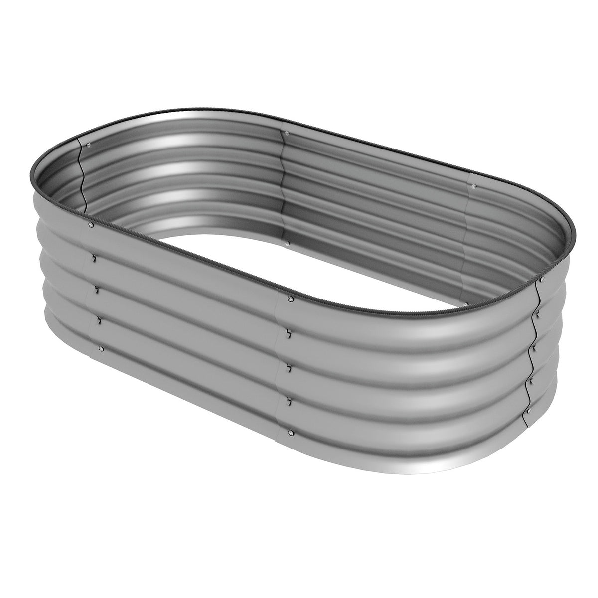 Metal Raised Bed Planter Vegetable Bed Diy Flower Box With Open Bottom Herb Bed For Garden Balcony Silver 105 X 62 X 30 Cm