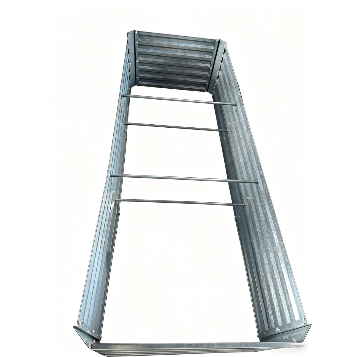 Metal Raised Garden Bed, Galvanized Steel, 57x240x90cm