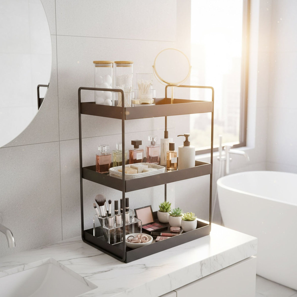 Metal Spice Rack, 3-Tier Organizer