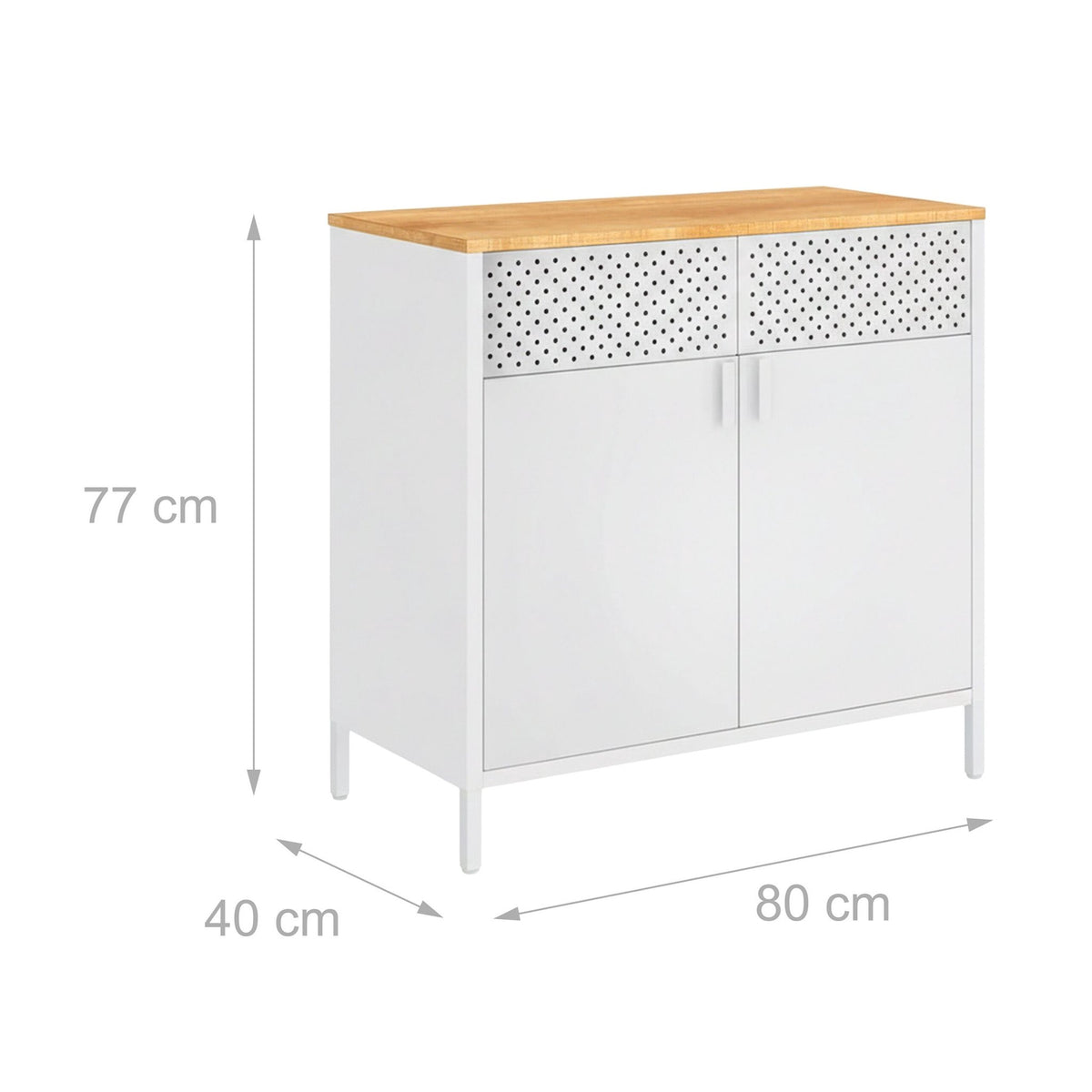Metal Storage Cabinet, 2-Door, Adjustable Shelves
