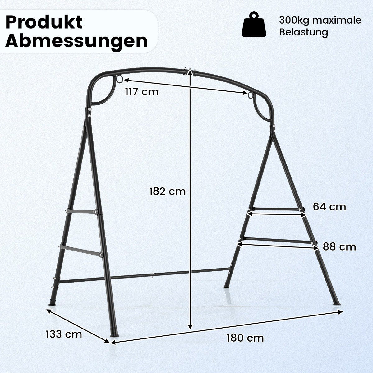 Metal Swing Frame with Dual Hanging Options, 300kg Capacity