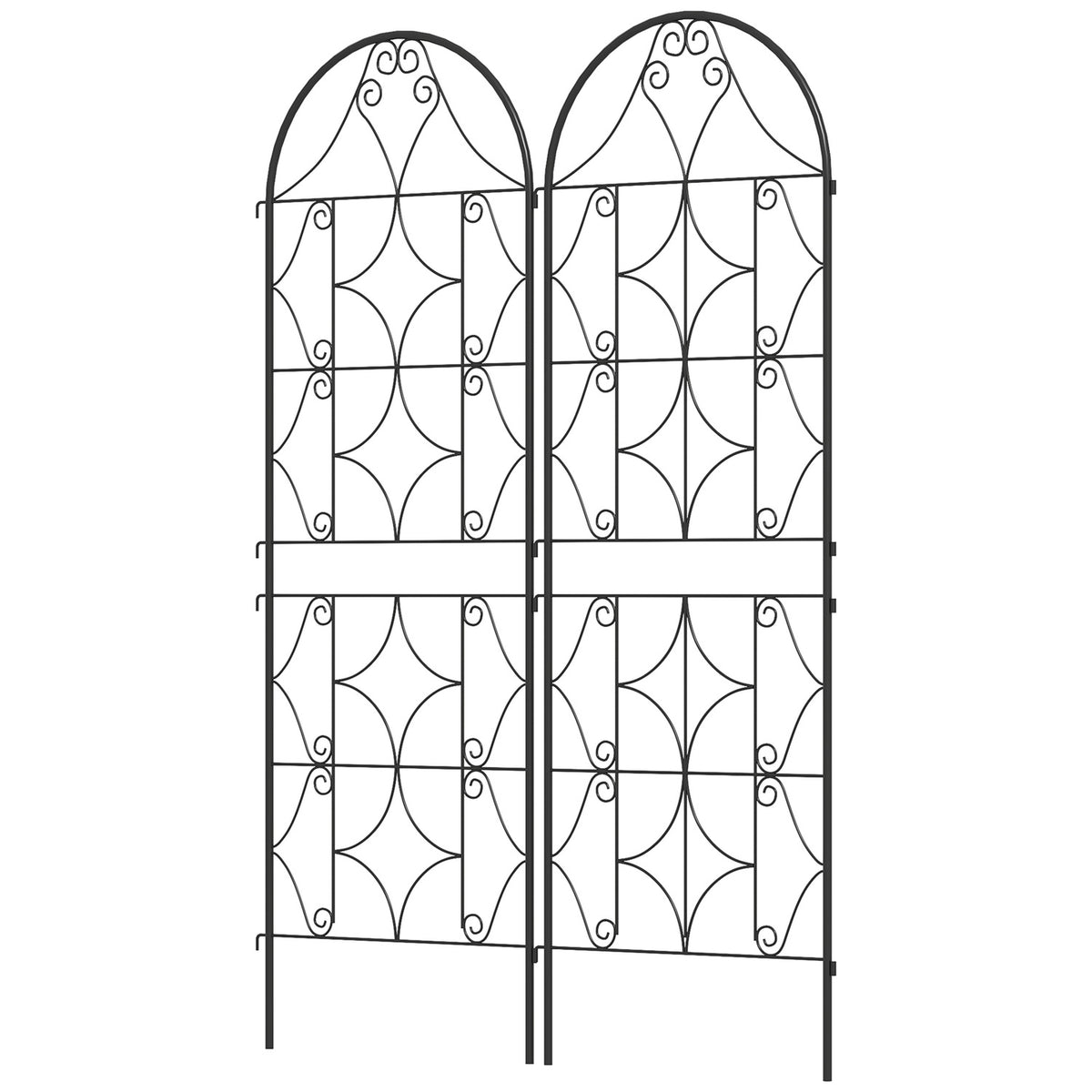 Metal Trellis Set of 2 for Plugging Rustproof Trellis for Climbing Plants 50 x 150 cm Garden Trellis for Houseplants Plant Trellis for Tomatoes Vegetables Flowers Climbing Plants Black