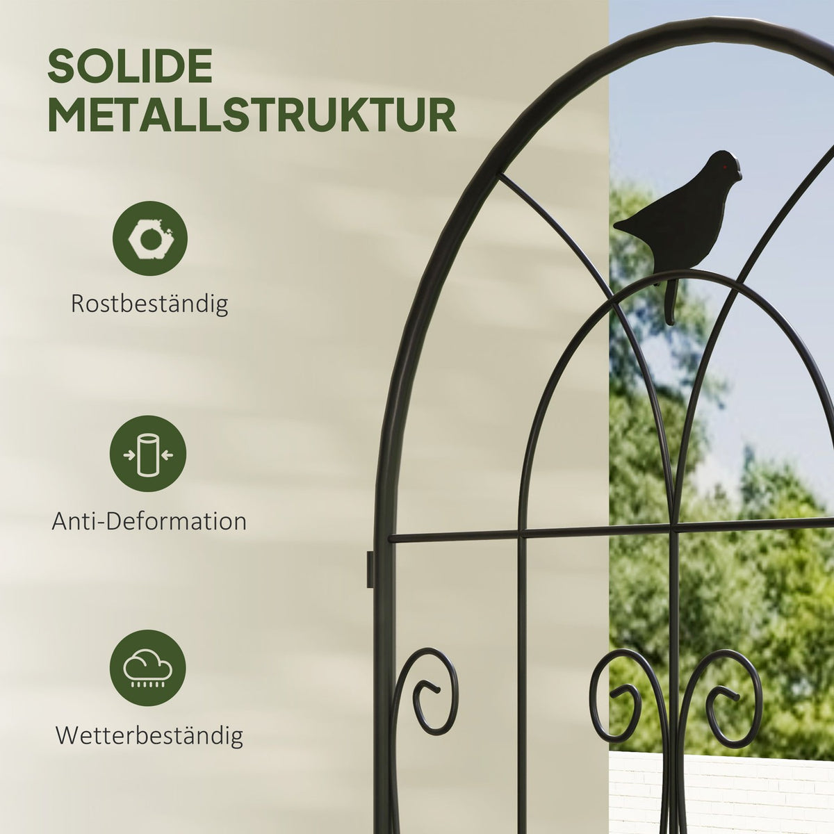 Metal Trellis Set of 2 for Plugging Rustproof Trellis with Bird Design for Climbing Plants 50 x 120 cm Trellis for Houseplants Plant Trellis for Tomatoes Flowers Climbing Plants Black