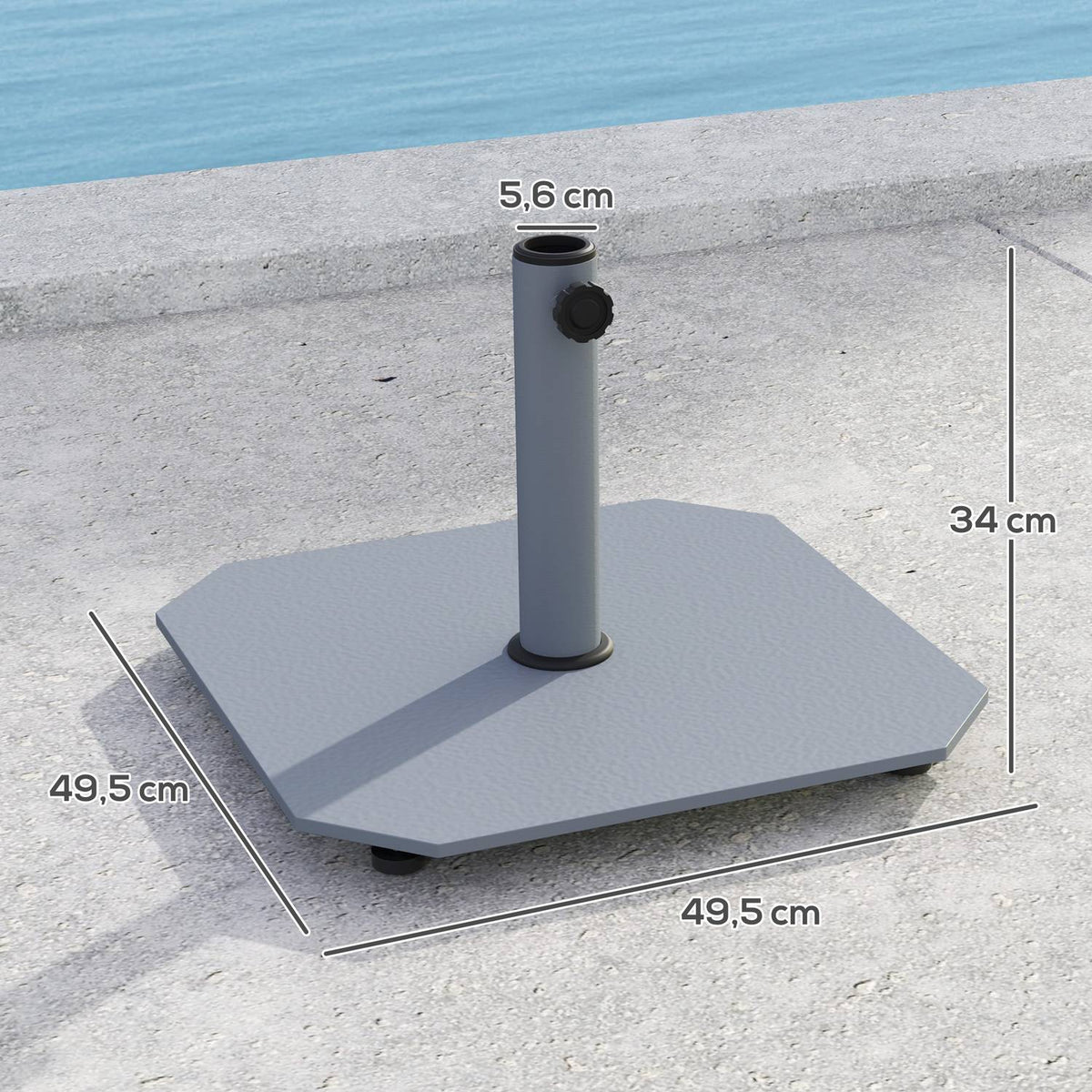Metal Umbrella Base, 18.5 kg, Fits 32/38/48 mm Poles